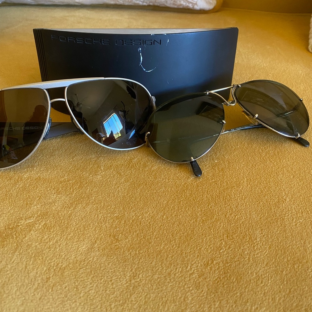 Porsche Design sunglasses (2), and one sunglass  Case